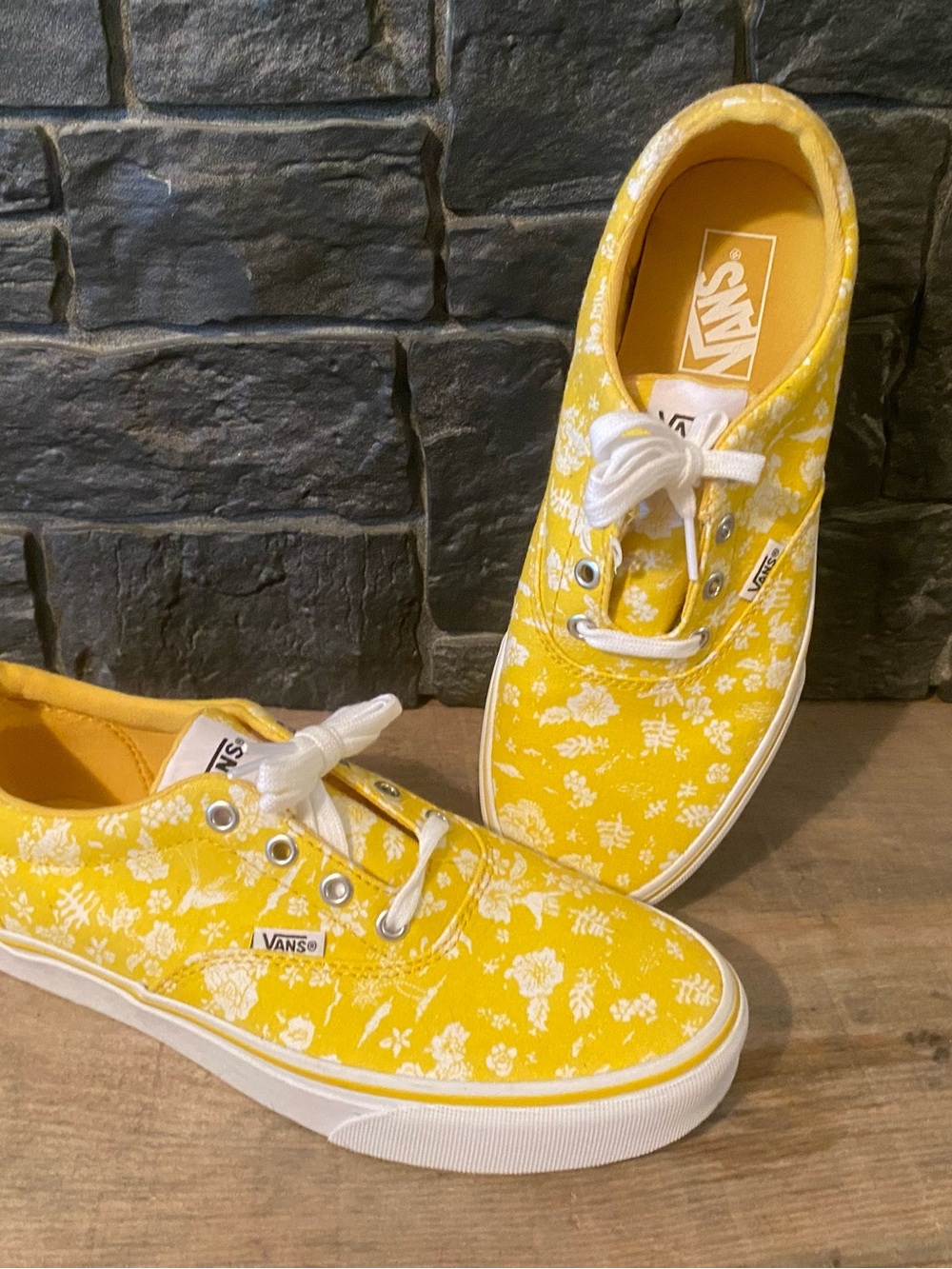 Vans Yellow Floral Canvas Sneakers